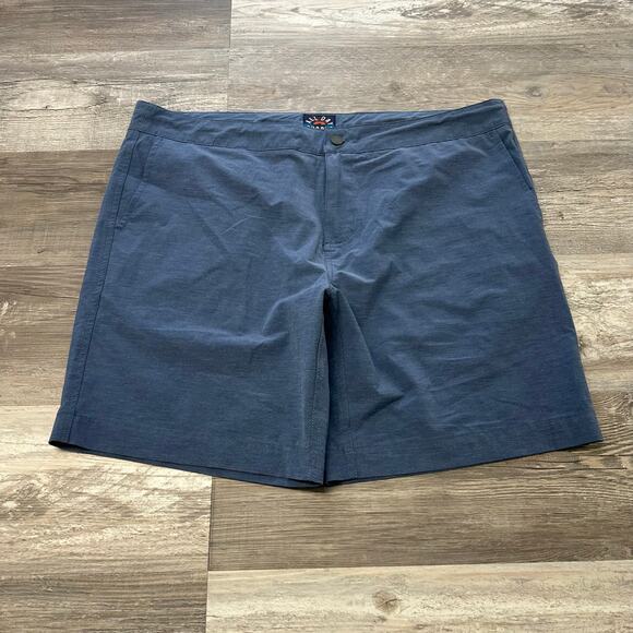 Faherty All Day Blue 4- Mens Outdoors Beach Performance Stretch Hybrid Shorts - Picture 1 of 13